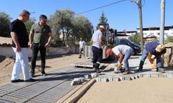 Nazilli Pınarbaşı Mahallesi'nde yol yapım çalışmaları sürüyor