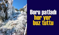 Boru patladı her yer buz tuttu