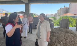 Kaymakam Doğru, kurum binası inşaatında incelemelerde bulundu
