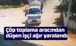 Çöp toplama aracından düşen işçi ağır yaralandı