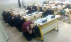 Lise öğrencilerine deprem tahliye tatbikatı