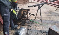 Isınmak için kovaya atılan tiner patladı, itfaiyenin hızlı müdahalesi faciayı önledi