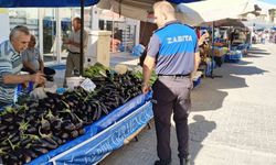 Germencik'te pazarda etiket denetimi