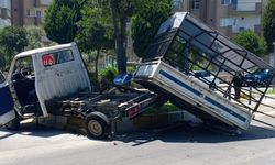 Otomobille çarpışan kamyonet refüje çıktı: 1 yaralı