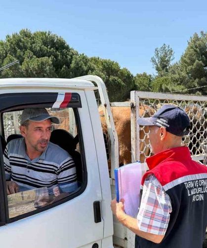 Koçarlı’da canlı hayvan nakil araçları denetlendi