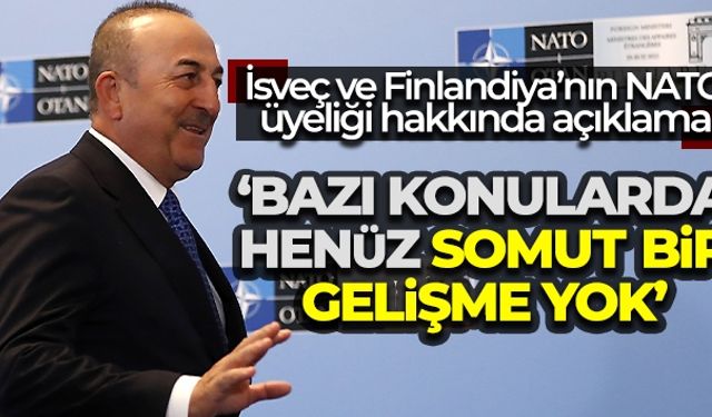 Bakan Çavuşoğlu: '(İsveç ve Finlandiya'nın NATO üyeliği) Bazı konularda henüz somut bir gelişme yok'