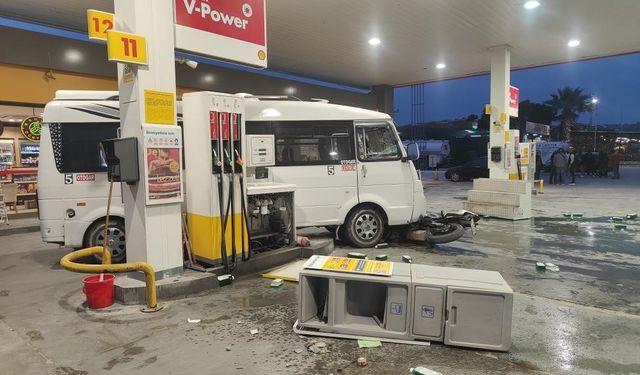 Minibüsle istasyona zarar veren sürücü tutuklandı
