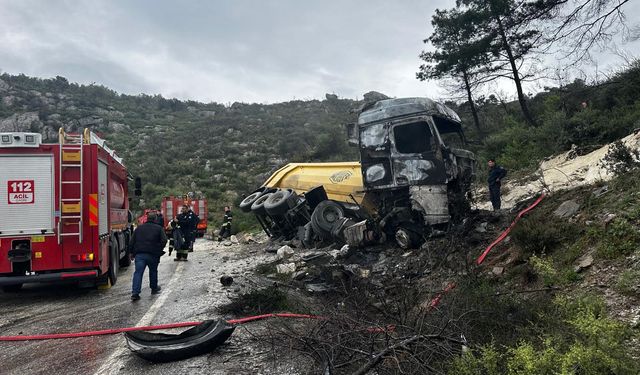 Tır sürücüsü feci şekilde yanarak hayatını kaybetti