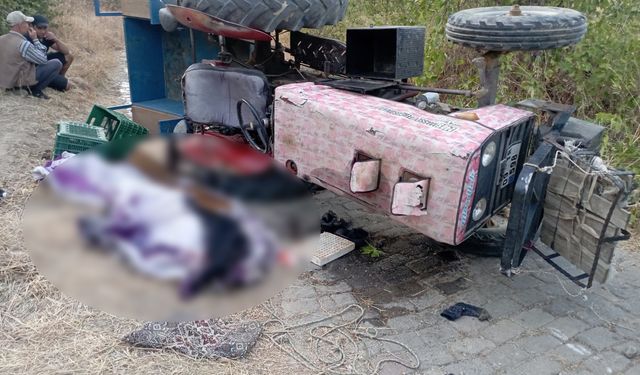 Germencik'te traktör devrildi sürücü öldü