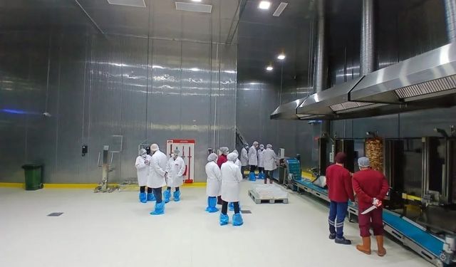 Buharkent'te kanatlı döner üretim tesisinde inceleme yapıldı