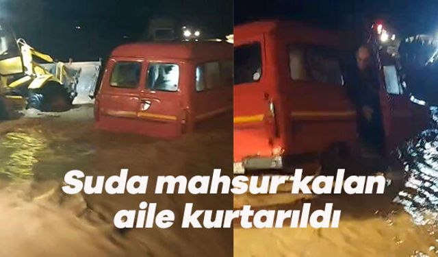 Suda Mahsur Kalan 5 kişilik Aileyi İncirliova Belediyesi Ekipleri Kurtardı