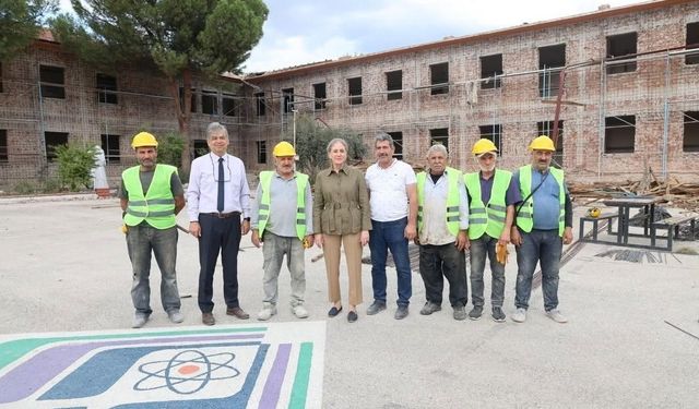 Nazilli'de iki okulda deprem güçlendirmesi sürüyor