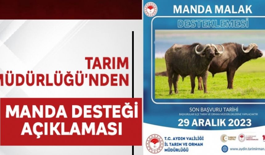 Tarım Müdürlüğü'nden Manda desteği açıklaması