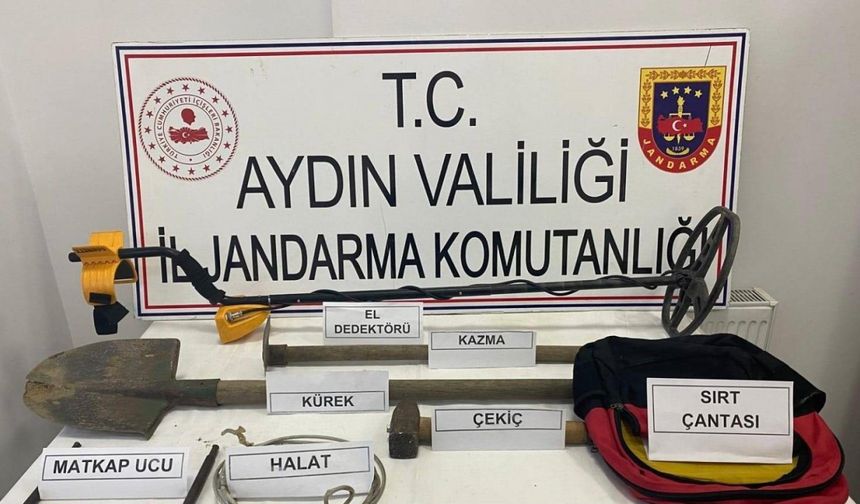 Aydın’da sit alanındaki kaçak kazıya jandarmadan suçüstü: 3 gözaltı