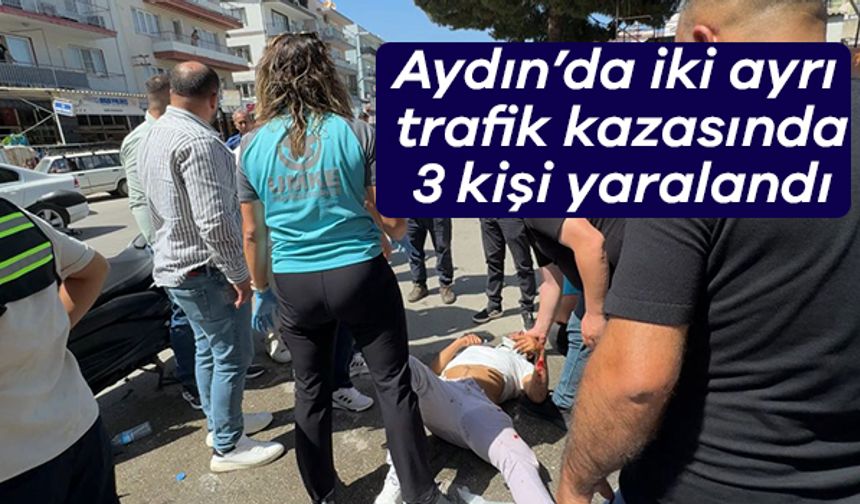 Aydın’da iki ayrı trafik kazası güvenlik kamerasına yansıdı