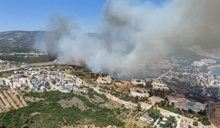 Didim’deki makilik yangınını söndürme çalışmaları devam ediyor