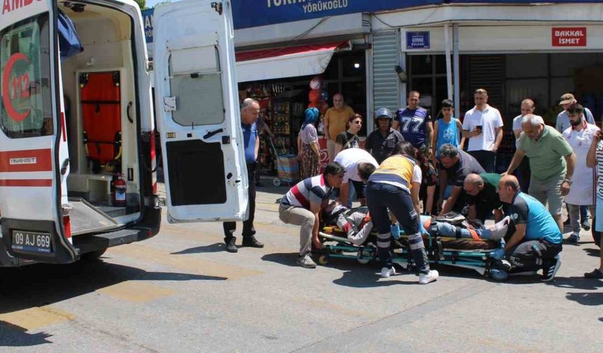 Refüje çarpıp savrulan motosiklet sürücüsü yaralandı