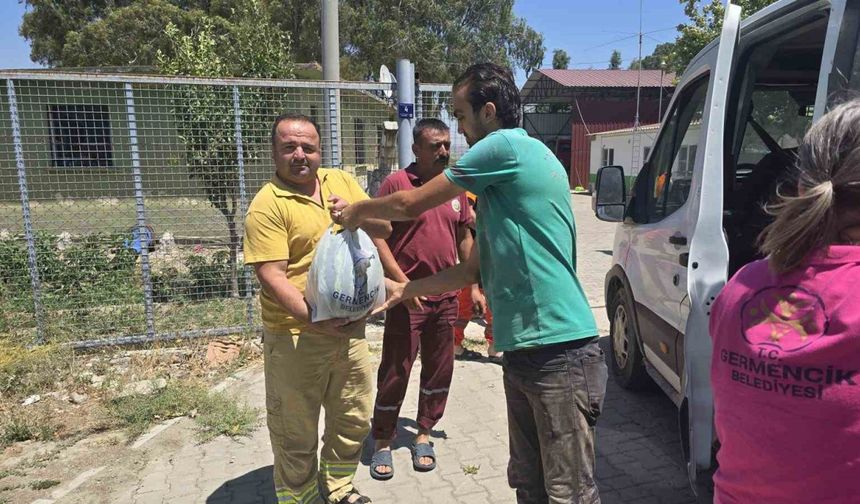 Bağışlanan karpuzlar Germencik’te dağıtıldı