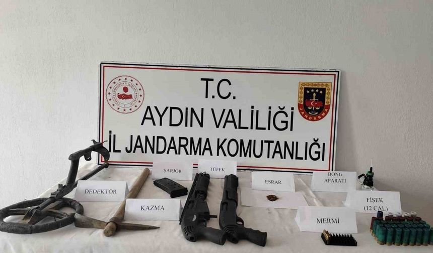 Köşk’teki işletmenin ek binasında uyuşturucu ve av tüfekleri ele geçirildi