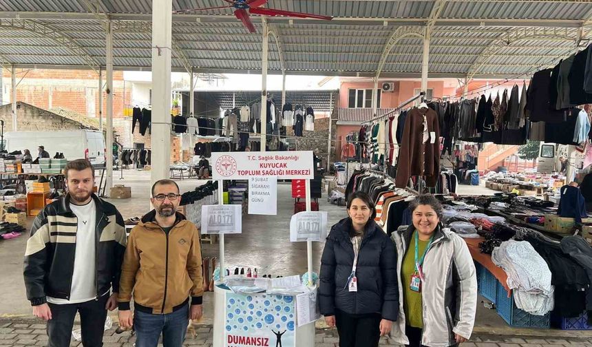 Kuyucak'ta sigarayı bırakmaya yönelik saha çalışması