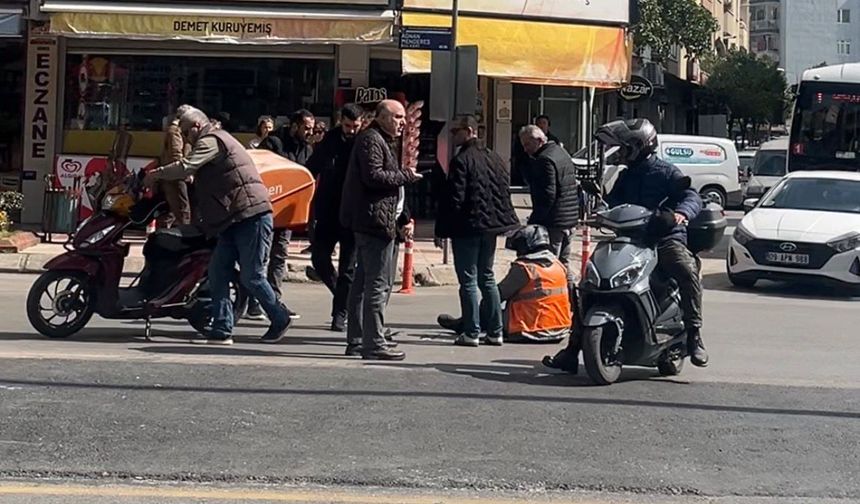 Motosiklet ile Otomobil Çarpıştı