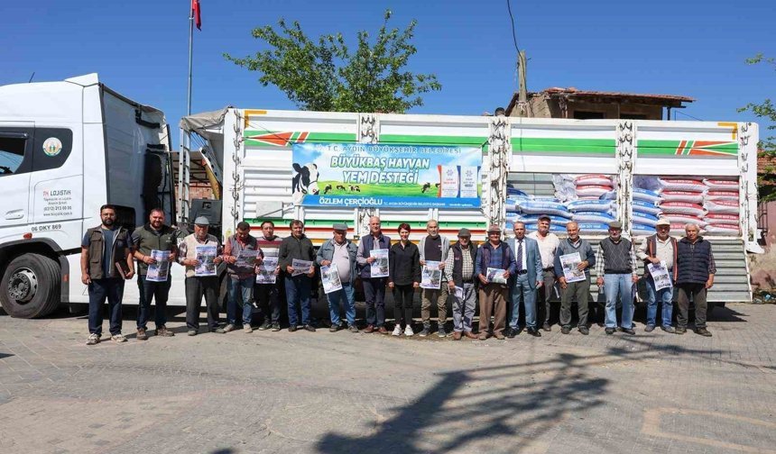 Aydın Büyükşehir'den Germencik'te küçük üreticilere yem desteği