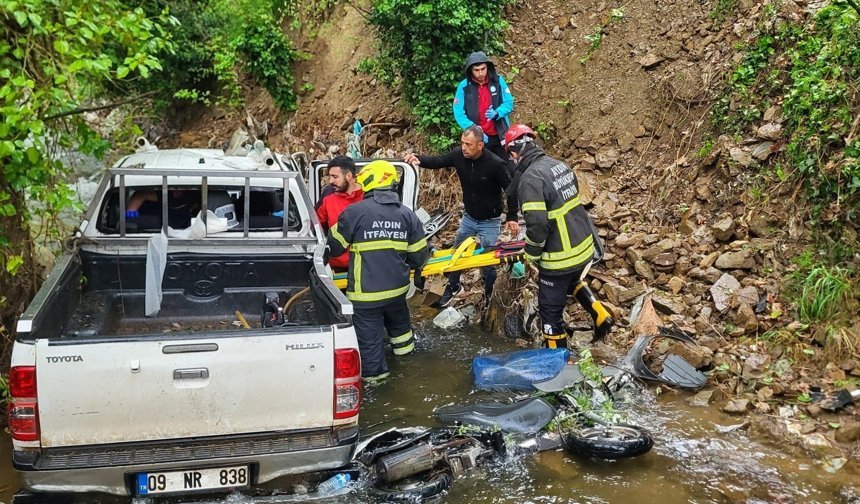 Kamyonet dere yatağına düştü: 2 yaralı