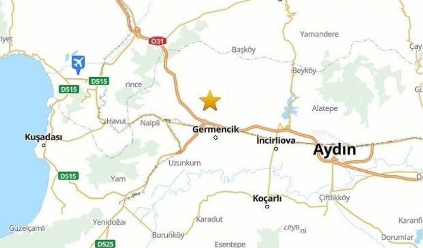 Aydın'da 3.9 şiddetinde deprem meydana geldi