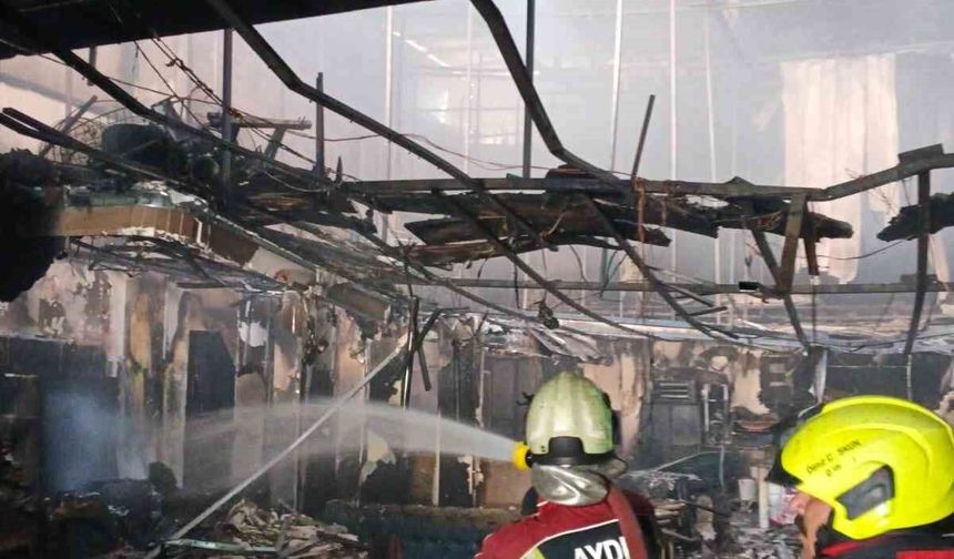 Germencik'te iş yeri yangını