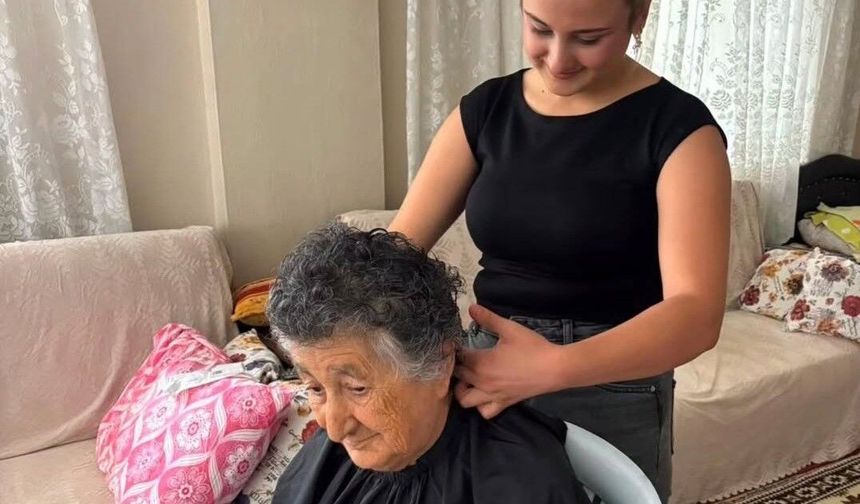 Köşk'te öğrencilerden gönüllere dokunan saç bakımı