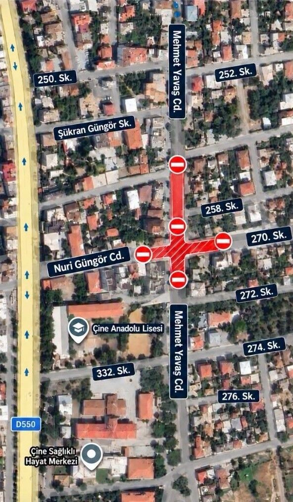 Çine'de o yol araç trafiğine geçici olarak kapanıyor